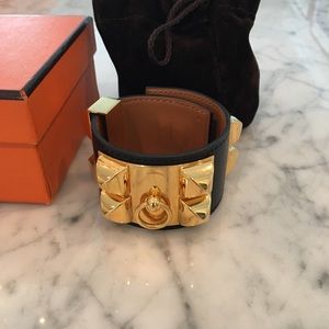 Hermes black and gold CDC bracelet